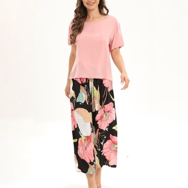 TopLLC Ensembles de Pyjama Ensembles de Détente pour Femmes, Vêtements de Nuit pour Femmes Pyjamas à Col Rond pour Femmes Manches Longues Ensembles pour la Maison Ensembles de Pyjama