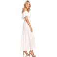 thumbnail image 3 of Women's Boho Peasant Dress Off Shoulder Short Sleeve Ruffle Maxi Dresses, 3 of 5