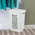 thumbnail image 4 of Sterilite White Laundry Hamper With Lift-Top, Wheels, And Pull Handle, 18 Pack, 4 of 10
