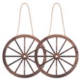 thumbnail image 1 of Western Home Decor 2Pcs Wooden Wheels Coffee 7.87 Inch for Home Bar and Garage, 1 of 9
