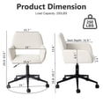 thumbnail image 3 of Homy Casa Chaise de Gaming pour Filles et Femmes, Chaise Moderne Rembourrée avec Roues Pivotantes à Hauteur Réglable, Tissu Beige, 3 of 6