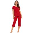 thumbnail image 3 of MINTLIMIT Women's Short Sleeve Tops and Capri Pants Solid Pajama Sets, 3 of 4