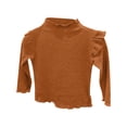 thumbnail image 1 of Posijego Chandail à Col Roulé Simulé pour Filles Manches Longues à Volants Tricoté Basique pour Petites Filles, 1 of 3