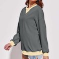 thumbnail image 3 of Pisexur Chandails en Molleton pour Femmes Mode Couleur Unie Manches Longues pour Femmes Décontracté Ample Col Rond Chandails en Molleton Confort Surdimensionné pour Femmes Chemises d'Automne Chandails à Capuchon Pull Tops, 3 of 7