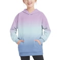 thumbnail image 1 of MeetoTime Sweat à Capuche Surdimensionné pour Filles et Garçons Manches Longues Col Rond Dégradé Couleur Enfants Automne Hiver Pull Tops, 1 of 6