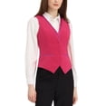 thumbnail image 4 of INSPIRE CHIC Gilet de Complet en Velours pour Femme Rétro Sans Manches Steampunk Blazer CHIC Gilet m Rose Vif, 4 of 6