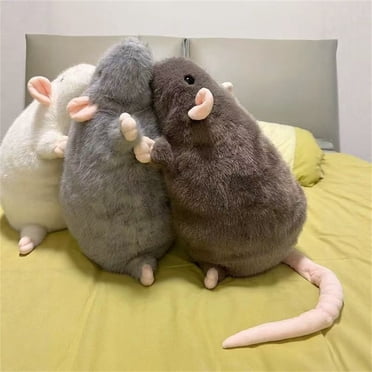 Coussin Souris en Peluche Doux de 35 cm / Peluche d'Animal Réaliste Mignonne avec Tissu Doux / Déco Maison pour Sofa Chambre Salon / 1 Pce