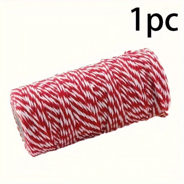SNNROO Handcrafted Christmas Decor & Gift Wrapping Rope - Festive Red Green & White Perfect for DIY Holiday Crafts Bouquets Cake Toppers & Wedding Favors