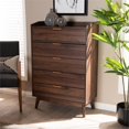 thumbnail image 2 of Baxton Studio Lena Noyer Brun Fini Commode en Bois à 5 Tiroirs, 2 of 9