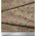thumbnail image 2 of Soimoi Rayon Fabric Leaves,Butterfly & Flower Floral Fabric Prints By Yard 42 Inch Wide, 2 of 3
