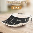 thumbnail image 4 of CHUANK 2 Pcs Valet Tray PU Leather Key Bowl Reversible Valet Tray Organizer Square Weave Nightstand Organizer Tray Waterproof Key Tray Decorative Catchall Tray for Man, 4 of 10