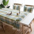 thumbnail image 1 of Boho Retro Color Stripe Tablecloth With lace tassels Cotton Linen Waterproof Farmhouse Table Cover Tabletop Decoration for Dining Room Restaurant Party, 1 of 5