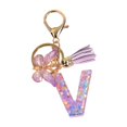 thumbnail image 3 of lionlar Porte-Clés en Résine Ornements Filles Femmes Cadeaux Alphabet Anglais Porte-Clés V V, 3 of 9