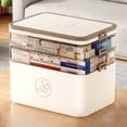 thumbnail image 3 of Wzzjkit Medicine Box, Medicine Storage Box 3-Tier Empty Family Emergencies First Aid Kit Container Portable Plastic Storage Organizer Multipurpose Box with Handle for Home Travel, 3 of 9