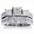 thumbnail image 1 of 3 1/2ct Princess Cut Diamond Engagement Ring Wedding Set 14K White Gold, 1 of 4