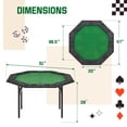thumbnail image 2 of Avawing Pliable, Octogone 8 Joueurs Texas Hold'em Table de Poker, Vert, 2 of 7
