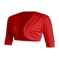 thumbnail image 3 of Cardigan Ouvert pour Femmes à Manches Courtes, Boléro Court en Coton, Chandails Courts, 3 of 6