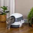 thumbnail image 2 of PawHut Cat Litter Box with Lid, Covered Litter Box w/ High Sides, White, 2 of 9
