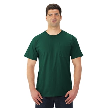 Jerzees Mens DRI-POWER Active Short Sleeve Pocket Crew T-Shirt, S, Forest Green