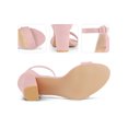 thumbnail image 4 of BLISSFUL STEP Woman's Sandals Block Heels Ankle Strap Open Toe Sandals Pink 10, 4 of 6