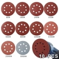 thumbnail image 3 of 10 Pcs Disques de Ponçage à Crochets et Boucles de 5 Pouces à 8 Trous Papier Sablé Rond Rouge, Tampons de Papier Sablé Ronds à Crochets et Boucles, Tampons de Papier Sablé en Oxyde d'Aluminium, pour Ponceuse Orbitale Aléatoire O6T0, 3 of 4