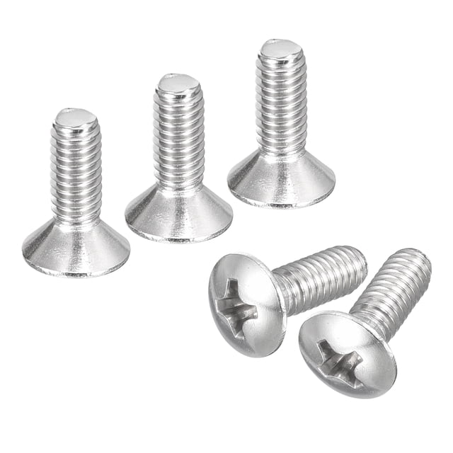 Unique Bargains Vis de Machine à Tête Ovale M4x10mm, Lot de 100 Vis à Tête Fraisée Légèrement Relevée en Acier Inoxydable 304