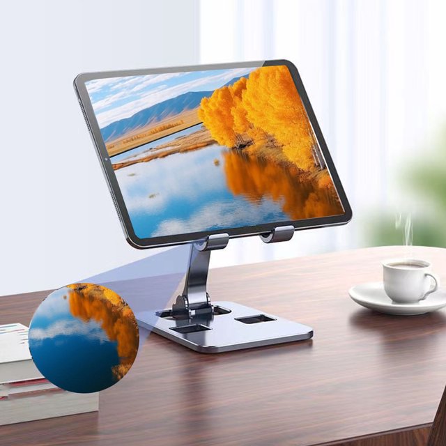 Cell Phone Stand, Adjustable Angle Folding Cell Phone Stand, Desktop Tablet Stand, Compatible with All Mobile Phones, Tablets for Home Travel Office