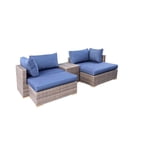 Tout-espace 5-Piece Set de patio en métal - bleu