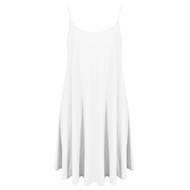 DYMADE Femmes Couleur Unie Spaghetti Sangle Décontractée Swing Sans Manches Robe d'Été Sans Manches