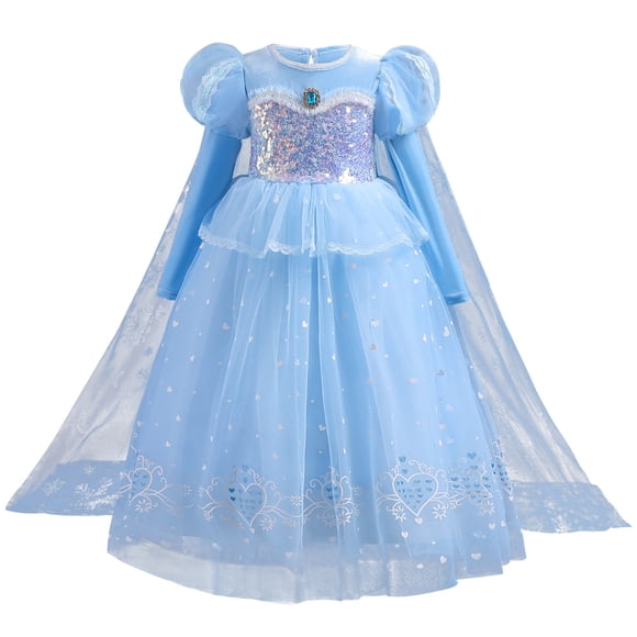 Girl Ice Princess Dress up Snow Party Halloween Dressing Ball Dress
