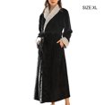 thumbnail image 3 of Peignoir Polyester Hommes Très Grande Taille Épais Robe à Capuche Corail Chemise de Nuit Chaud Douillet Confortable Doux Vêtements Automne Maison Réaliste Noir Femmes TG, 3 of 9