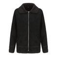 thumbnail image 1 of Pisexur Leather Jacket Men Men's Fall And Winter Faux Zipper Cardigan Solid Color Woolen Coat Jacket Motorcycle Jacket, 1 of 1