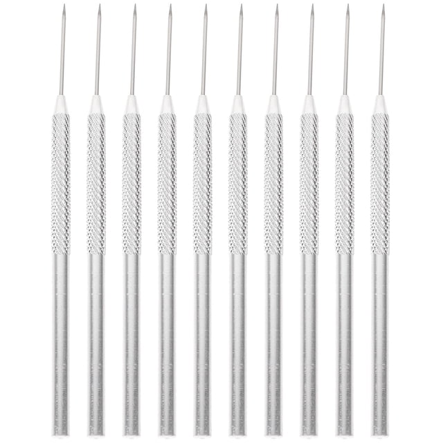 MOVTOTOP 10PCS Clay Needle Tools Pottery Carving Stainless Steel Rod Punch Needles Pottery Needles Sculpture Tool