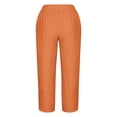 thumbnail image 5 of Timegard Plus Size Pants for Women Elastic Waist Solid Color Comfy Fall Casual Crop Pants with Pockets, 5 of 5