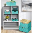 thumbnail image 2 of Sorbus Storage Box Woven Basket Bin Container Tote Cube Organizer Set Stackable Storage Basket Woven Strap Shelf Organizer Built-in Carry Handles (7 Piece - Aqua), 2 of 7