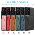 thumbnail image 4 of Leather Stand Case For Samsung Shockproof Card Slot Phone Cover, S21 Black, 4 of 6