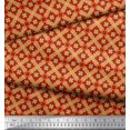thumbnail image 3 of Soimoi Rayon Crepe Fabric Check & Moroccan Ethnic Printed Fabric 1 Yard 46 Inch Wide, 3 of 3