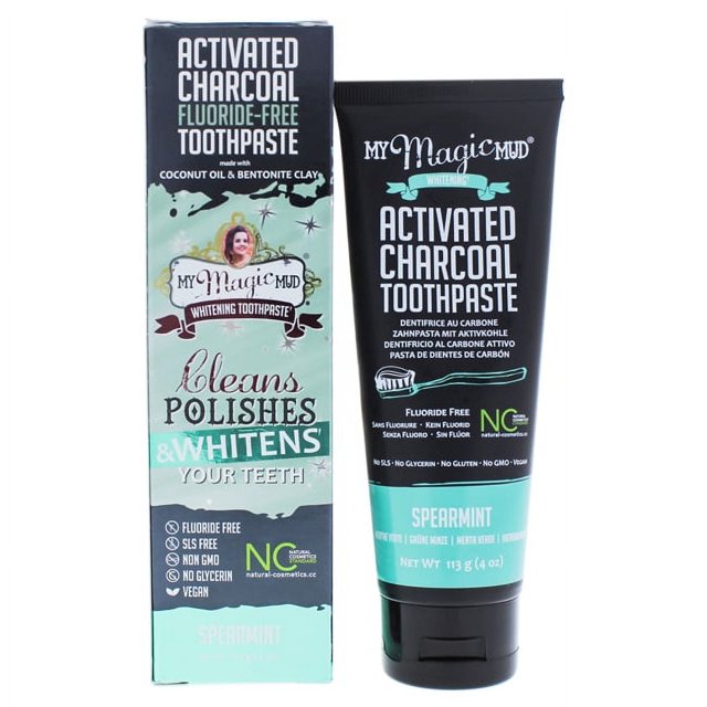 Activated Charcoal Whitening - Spearmint by My Magic Mud for Unisex - 4 oz Toothpaste