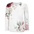 thumbnail image 4 of Économies d'Hiver! HVOBTTY Chandails à Enfiler pour Femmes, T-shirt de Base Imprimé Non Positionné pour Femmes, Mode, Manches Longues, Col Rond, Haut/chemise Blanc, m, 4 of 5