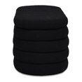 thumbnail image 2 of Fuji 49" Upholstered Oval Storage Bench Ebony Black Boucle, 2 of 6
