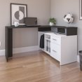 thumbnail image 3 of Bestar Equinox 56W L-Shaped Desk in deep grey & white, 3 of 7
