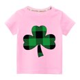 thumbnail image 1 of EGNMCR Blouses & Chemises à Manches Courtes Col Rond pour Tout-Petits Garçons Filles Mode Mignon Col Rond Imprimé Haut à Manches Courtes Girl Blouse, 1 of 3