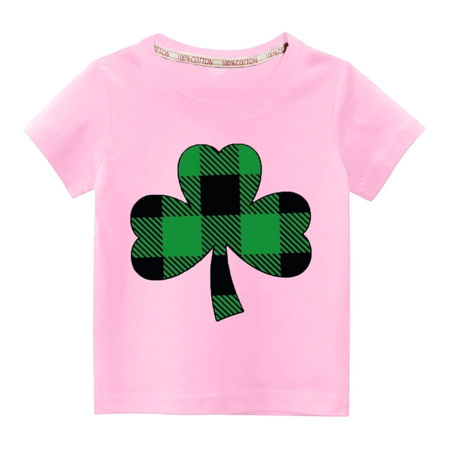 EGNMCR Blouses & Chemises à Manches Courtes Col Rond pour Tout-Petits Garçons Filles Mode Mignon Col Rond Imprimé Haut à Manches Courtes Girl Blouse