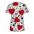 thumbnail image 4 of TIMIFIS Haut de Sarrau Rouge Femmes Imprimé Femmes Manches Courtes Col en V Hauts Uniforme Saint-Valentin Imprimé Poches Blouse avec Poches-Rouge Imprimé, 4 of 4