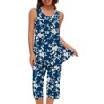 thumbnail image 3 of Baikeli Clearance Sale Two Piece Outfits for Women Plus Size Suits Striped Tops Drawstring Waist Pants Jogger Sets with Pockets Womens Matching Sets, 3 of 7