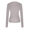 thumbnail image 4 of Timegard Hauts de Sortie pour Femmes Col Ras du Cou Manches Longues Ajusté Blouse Unie Décontractée Confortable T-Shirt Hauts, 4 of 5