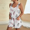 thumbnail image 2 of IROINID Femmes Léger Court Rompers, Femmes Été Confortable Occasionnel Bretelles Impression Shorts Poche Combinaison Short Multicolore L, 2 of 5