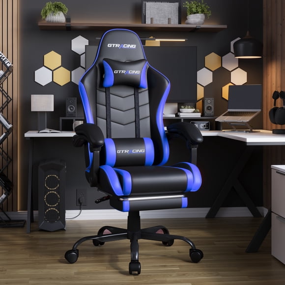 GTRACING GTWD-200 Ergonomic Gaming Chair with Adjustable Pillows and Footrest