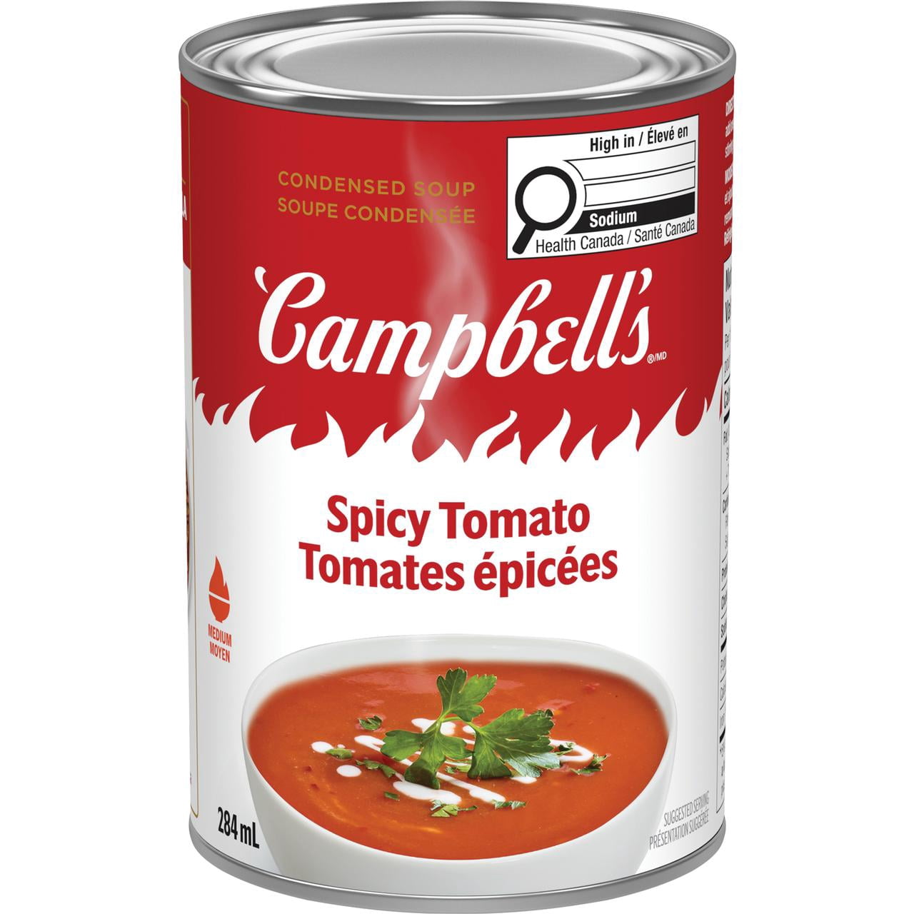 Campbell's Condensed Spicy Tomato Soup 284ML, Liquid Form, Shelf Stable