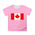 thumbnail image 1 of T-shirt à Manches Courtes pour Filles de la Fête du Canada, Col Rond d'Été, Coupe Décontractée, Chandails de Base, 1 of 4